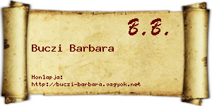 Buczi Barbara névjegykártya